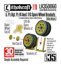 Lithokraft（リソクラフト）[LK350060]1/35 WWII ドイツ III号戦車F型/G型用 予備転輪ラック 第5戦車連隊バージョン1
