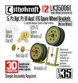 Lithokraft（リソクラフト）[LK350061]1/35 WWII ドイツ III号戦車F型/G型用 予備転輪ラック 第5戦車連隊バージョン2