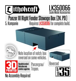 画像1: Lithokraft（リソクラフト）[LK350066]1/35 WWII ドイツ III号戦車 右フェンダー用雑具箱 第24装甲師団バージョン