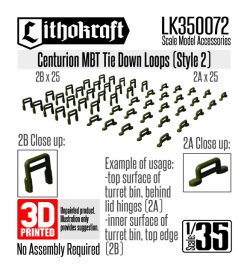 画像1: Lithokraft（リソクラフト）[LK350072]1/35 現用 イギリス センチュリオン主力戦車用タイダウンループ スタイル2(50個入)