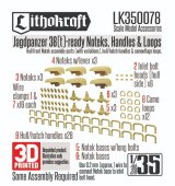 Lithokraft（リソクラフト）[LK350078]1/35 WWII ドイツ 駆逐戦車38(t)ヘッツァー ノテックライト/取っ手/タイダウンループセット