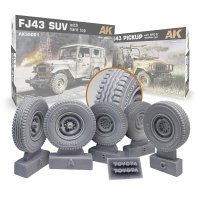 MacOne Models[MAC35611]1/35 現用 トヨタFJ43 自重変形タイヤセット パターン＃1 (AKインタラクティブ用)