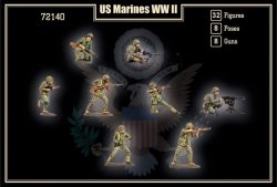 画像2: マーズフィギュア[MFG72140]1/72 WW.II 米海兵隊(32体/8ポーズ/重機関銃8門）