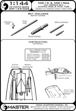 画像3: MASTER[AM-144-026]MiG-15 - gun barrels, antenna base & Pitot Tube