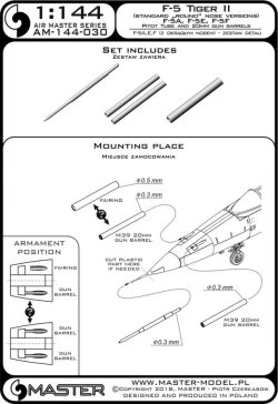 画像3: MASTER[AM-144-030]F-5 Tiger II "Freedom Fighter" (standard nose versions) - F-5A, E, F - Pitot Tube and 20mm gun barrels