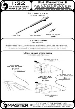 画像5: MASTER[AM-32-044]1/32 現用 アメリカ/ドイツ/日本など F-4ファントムII ロングノーズ型(F-4E/F/G/EJ 偵察型RF-4B/C/E)用 兵装セット