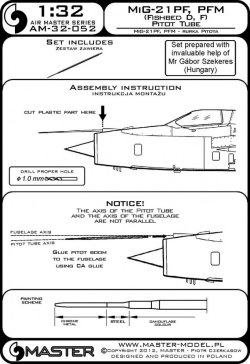 画像3: MASTER[AM-32-052]1/32 現用 ソビエト/ロシア ミグMiG-21PF/PFMフィッシュベッドD/F用 ピトー管
