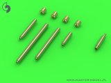 MASTER[AM-32-087]1/32 WWII アメリカ P-38ライトニング用後期兵装セット 放熱口なしブローニング.50口径(12.7mm)機銃身&後期型20mm機関砲砲口