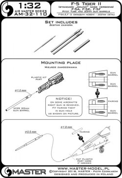 画像3: MASTER[AM-32-110]1/32 現用 アメリカ F-5A/E/F 標準ノーズ型用 ピトー管&20mm機関砲身セット