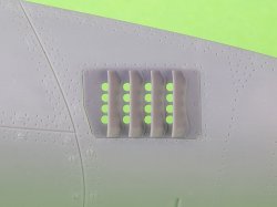 画像2: MASTER[AM-32-138]1/32 WWII アメリカ P-51ムスタング キャブレターエアフィルターカバー RAFルーバータイプ バージョンB(タミヤ用)