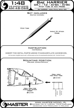 画像3: MASTER[AM-48-068]Harrier GR.1 / T.2 / AV-8A / AV-8C - Pitot Tube & Angle Of Attack probe