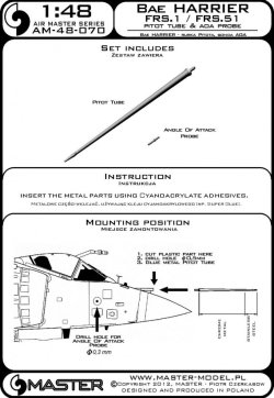 画像3: MASTER[AM-48-070]Harrier FRS.1 / FRS.51 - Pitot Tube & Angle Of Attack probe