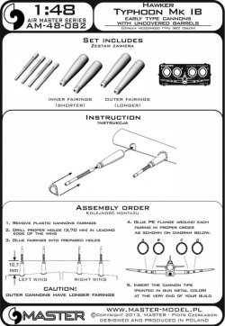画像3: MASTER[AM-48-082]Hawker Typhoon Mk IB early type cannons with uncovered barrels