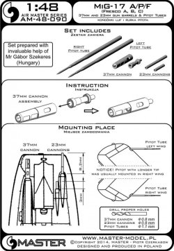 画像5: MASTER[AM-48-090]MiG-17A/P/F (Fresco A, B, C) - 37mm and 23mm gun barrels set & Pitot Tubes