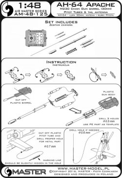 画像5: MASTER[AM-48-125]AH-64 Apache - M230 Chain Gun barrel (30mm), Pitot Tubes and tail antenna (resin, PE and turned parts)