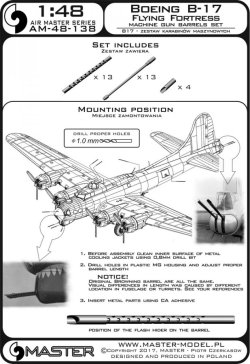 画像4: MASTER[AM-48-138]Boeing B-17 Flying Fortress - machine gun set - Browning M2 aircraft .50 caliber barrels with flash hiders
