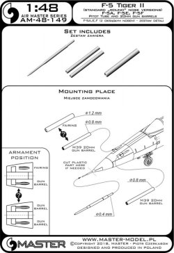 画像3: MASTER[AM-48-149]F-5 Tiger II "Freedom Fighter" (standard nose versions) - F-5A, E, F - Pitot Tube and 20mm gun barrels
