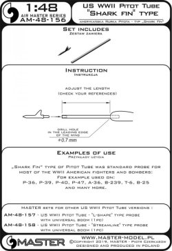 画像4: MASTER[AM-48-156]US WWII Pitot Tube - "Shark-fin" type probe (1 pc) - used on P-36, P-39, P-40, P-47, A-36, B-239, T-6, B-25 and many more