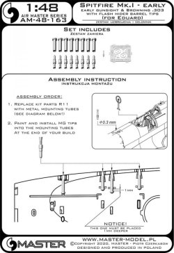 画像6: MASTER[AM-48-163]Spitfire Mk.I early - Browning .303 with flash hider barrel tips and early gunsight (for Eduard)