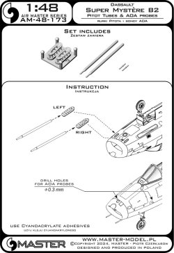 画像6: MASTER[AM-48-173]1/48 現用 フランス ダッソー シュペルミステールB2 ピトー管&AOAプローブ(レジン製マウント付)