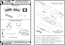 画像8: MASTER[AM-48-180]1/48 WWII アメリカ カーチスP-40Eウォーホーク ディテールセット 照準器/ブローニング.50(12.7mm)機銃口/ピトー管(エデュアルド用)