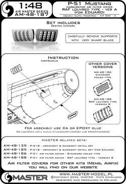 画像5: MASTER[AM-48-187]1/48 WWII アメリカ P-51ムスタング キャブレターエアフィルターカバー RAFルーバータイプ バージョンA(エデュアルド用)