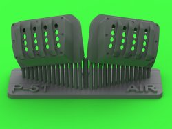 画像1: MASTER[AM-48-191]1/48 WWII アメリカ P-51ムスタング キャブレターエアフィルターカバー RAFルーバータイプ バージョンB(エアフィックス用)