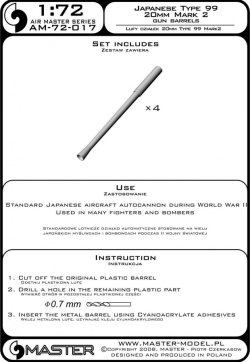 画像4: MASTER[AM-72-017]Japanese Type 99 20mm Mark 2 gun barrels (4pcs)
