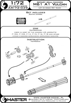 画像5: MASTER[AM-72-039]M61 A1 Vulcan - Six-barrelled rotary 20mm cannon - turned barrels with etched barrel clamps