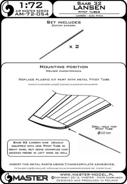 画像4: MASTER[AM-72-054]SAAB 32 Lansen - Pitot Tubes