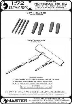 画像3: MASTER[AM-72-066]Hawker Hurricane Mk IIC - Hispano Mk I 20mm cannons (with flat recoil springs)
