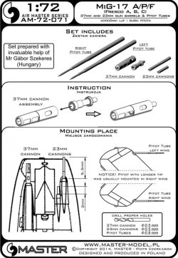画像5: MASTER[AM-72-071]MiG-17A/P/F (Fresco A, B, C) - 37mm and 23mm gun barrels set & Pitot Tubes