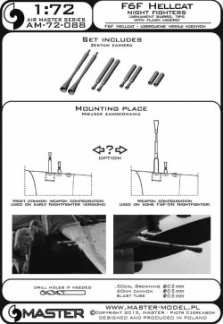 画像4: MASTER[AM-72-088]F6F Hellcat - night fighters armament (.50 cal Brownings and 20mm cannon tips with flash hiders )