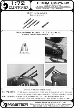画像4: MASTER[AM-72-096]P-38M Lightning - .50 cal Brownings and 20mm cannon tips with flash hiders