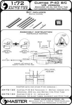 画像4: MASTER[AM-72-122]Curtiss P-40 B/C - US version - Browning .30 cal and US type Pitot Tube