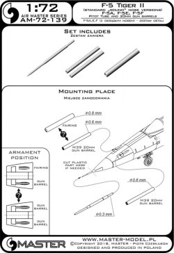画像3: MASTER[AM-72-139]F-5 Tiger II "Freedom Fighter" (standard nose versions) - F-5A, E, F - Pitot Tube and 20mm gun barrels