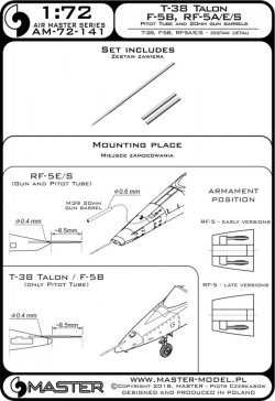 画像3: MASTER[AM-72-141]T-38 Talon / F-5B / RF-5A, E, S - Pitot Tube and 20mm gun barrels