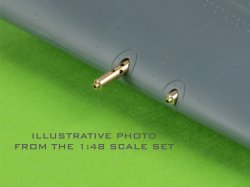 画像4: MASTER[AM-72-155]1/72 WWII アメリカ F4F-3ワイルドキャット後期型用 .50口径(12.7mm)ブローニング機銃銃身(円形冷却口付)&ピトー管(2種類)