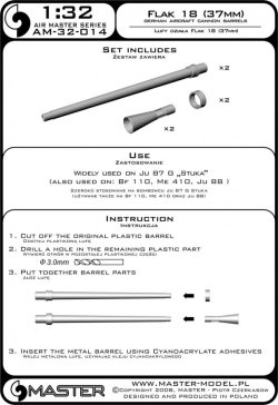 画像5: MASTER[AM-32-014]1/32 WWII ドイツ 3.7cm Flak 18航空機関砲 砲身(2本入)