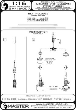 画像6: MASTER[GM-16-007]1/16 現用 ドイツ VHF 3088VMアンテナロッド 直立バージョン レオパルド2A7V他用(2本入/ダスヴェルクなど用)