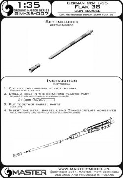 画像3: MASTER[GM-35-007]1/35 WWII ドイツ 2cm Flak 38 L/65対空機関砲 砲身(1本入)