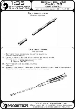画像3: MASTER[GM-35-008]1/35 WWII ドイツ 2cm Kw.K 38 L/50戦車機関砲 砲身(1本入)
