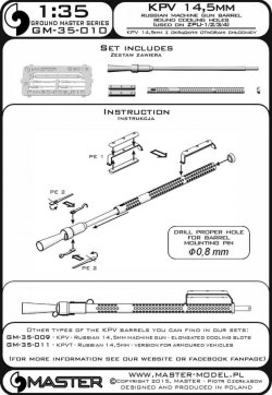 画像5: MASTER[GM-35-010]1/35 現用 露/ソビエト ZPU-1/2/4対空システム用 KPV 14.5mm重機関銃 銃身 円形放熱口タイプ(1本入)