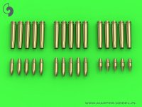 MASTER[GM-35-019]1/35 WWII ドイツ Flak 30/38/KwK 30/38用 2cm機関砲弾(cal. 20x138B) 空薬莢(15個入)/弾頭3種(各5個入)