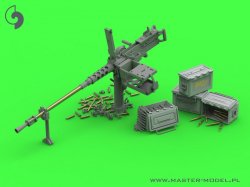 画像4: MASTER[GM-35-063]1/35 WWII アメリカ ブローニングM2HB .50口径(12.7mm)機関銃 w/戦車用マウント(初期M23揺架/弾薬トレイ)