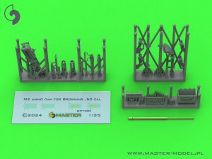 画像1: MASTER[GM-35-064]1/35 WWII アメリカ ブローニングM2HB .50口径(12.7mm)機関銃 w/M3三脚架マウント M2弾薬箱付 (1)