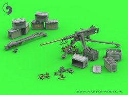 画像5: MASTER[GM-35-064]1/35 WWII アメリカ ブローニングM2HB .50口径(12.7mm)機関銃 w/M3三脚架マウント M2弾薬箱付