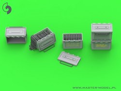 画像6: MASTER[GM-35-067]1/35 WWII アメリカ ブローニングM2HB .50口径(12.7mm)機関銃用 M2弾薬箱 開状態 WWIIタイプ(6個入)