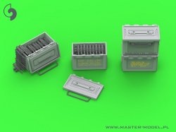 画像7: MASTER[GM-35-067]1/35 WWII アメリカ ブローニングM2HB .50口径(12.7mm)機関銃用 M2弾薬箱 開状態 WWIIタイプ(6個入)