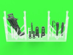 画像4: MASTER[GM-35-070]1/35 WWII アメリカ ブローニングM2HB .50口径(12.7mm)機関銃セット D70627揺架/D68375小型弾倉付(M10駆逐戦車用)